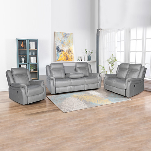 V43-SET-CARL-3-2-1-GR-144727-00.jpg Melbournians 3-2-1 Grey Fabric Recliner Set Metal Frame – image 1