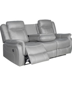 Melbournians 3-2-1 Grey Fabric Recliner Set Metal Frame - Image 4