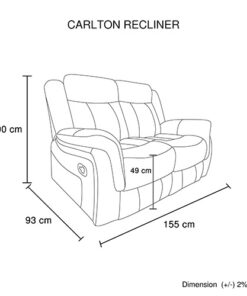 Melbournians 3-2-1 Grey Fabric Recliner Set Metal Frame - Image 5