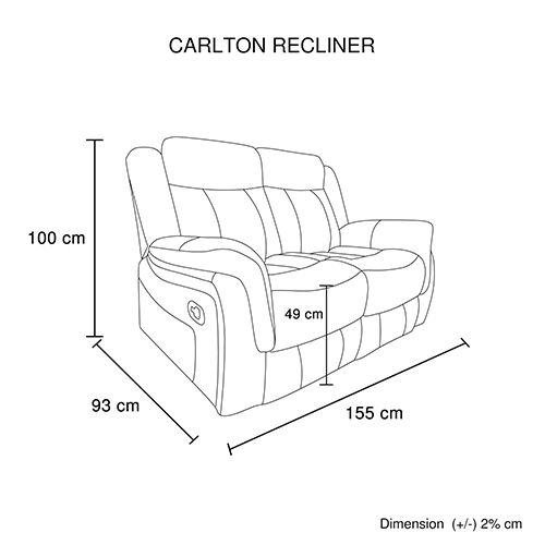 Melbournians 3-2-1 Grey Fabric Recliner Set Metal Frame – image 5