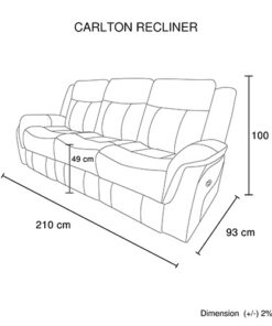 Melbournians 3-2-1 Grey Fabric Recliner Set Metal Frame - Image 6