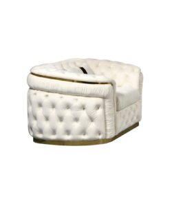 Melbournians Duke Beige Velvet Sofa Set with Gold Trim - Image 4