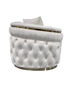 Melbournians Duke Beige Velvet Sofa Set with Gold Trim - Image 6