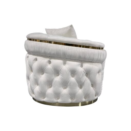 Melbournians Duke Beige Velvet Sofa Set with Gold Trim – image 11