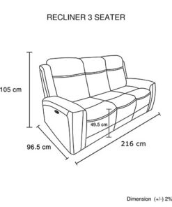 Melbournians Phoenix 3+1+1 Power Recliner Set - Image 10