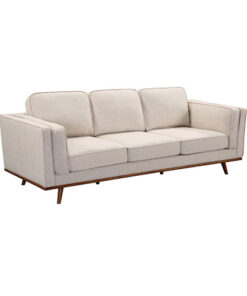 3+2 Beige Fabric Sofa Set with Wooden Frame - Image 3