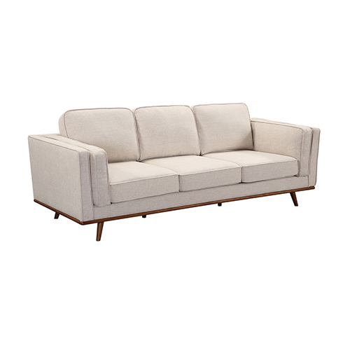 3+2 Beige Fabric Sofa Set with Wooden Frame – image 3
