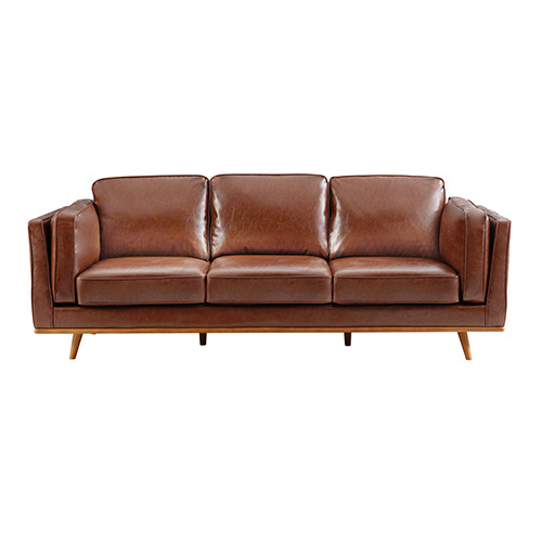 3+2 Seater Brown Leather-Style Sofa Set – image 3