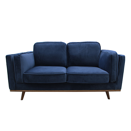 3+2 Seater Blue Fabric Sofa Set with Wooden Frame – image 2