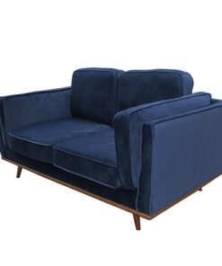 3+2 Seater Blue Fabric Sofa Set with Wooden Frame - Image 3