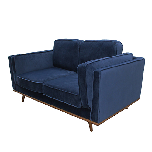 3+2 Seater Blue Fabric Sofa Set with Wooden Frame – image 3