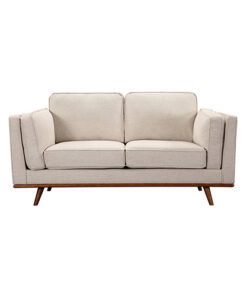3+2+1 Beige Fabric Lounge Set with Wooden Frame - Image 3