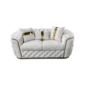 Melbournians 2 Seater Velvet Sofa with Gold Trim – image 1