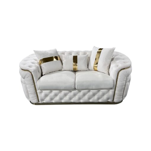 Melbournians 2 Seater Velvet Sofa with Gold Trim – image 1