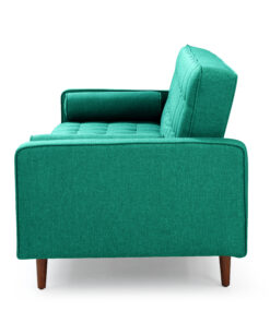 3 Seater Green Velvet Sofa Bed with Button Tufting - Image 5