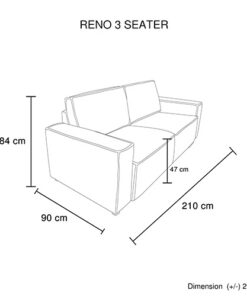 Melbournians Reno 3 Seater Sofa with Knock-Down Arms - Image 6