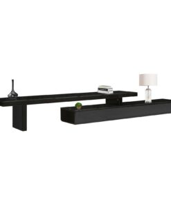 Extendable Glossy Black TV Cabinet with 3 Drawers - Image 3