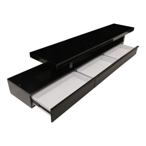Extendable Glossy Black TV Cabinet with 3 Drawers – image 4