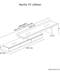 Extendable Glossy Black TV Cabinet with 3 Drawers - Image 7