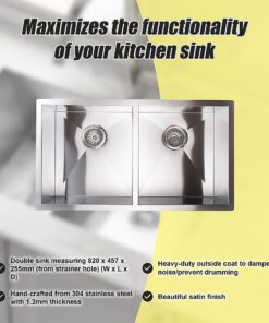Brienz Handmade Double Sink in 304 Stainless Steel - Image 9