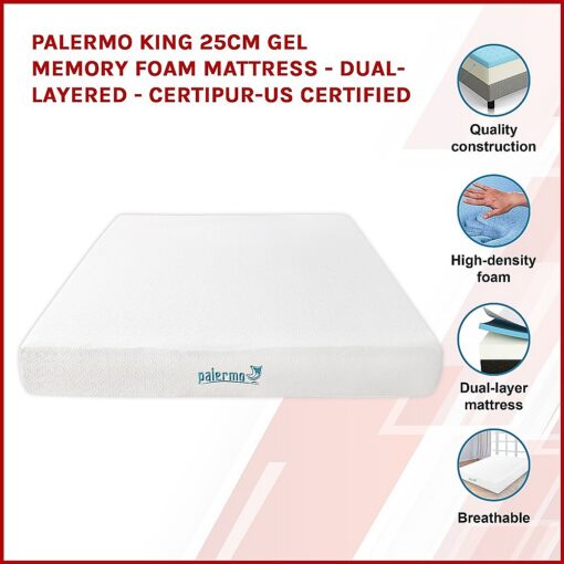 Palermo King Mattress with 25cm Gel Memory Foam – image 3