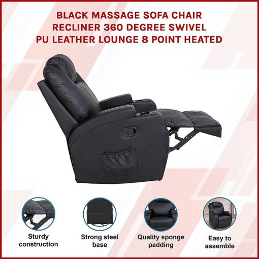 Palermo Massage Recliner Chair with 8 Point Heat – image 3