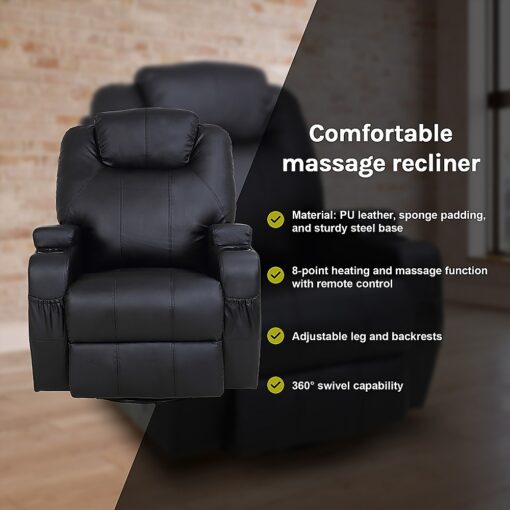 Palermo Massage Recliner Chair with 8 Point Heat – image 10
