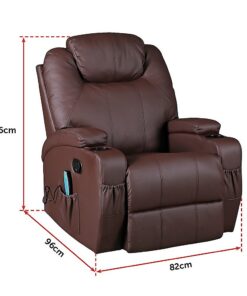 Palermo Brown Massage Recliner Chair with 8 Point Heat - Image 8