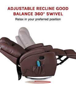 Palermo Brown Massage Recliner Chair with 8 Point Heat - Image 7