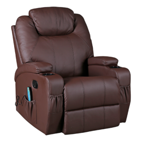 Palermo Brown Massage Recliner Chair with 8 Point Heat – image 1