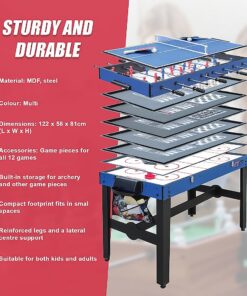 Randy & Travis 12-in-1 Games Table with Air Hockey - Image 16