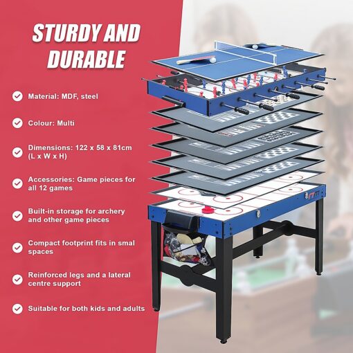 Randy & Travis 12-in-1 Games Table with Air Hockey – image 16