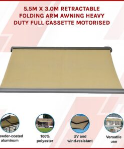 Bariloche Motorised Full Cassette Awning 5.5 x 3m - Image 3