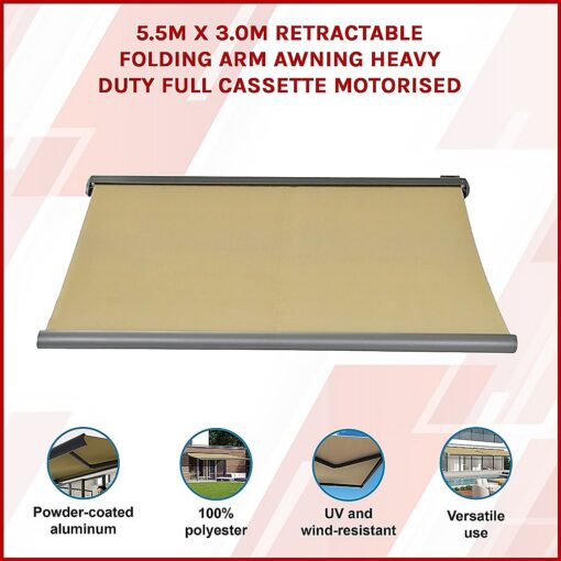 Bariloche Motorised Full Cassette Awning 5.5 x 3m – image 3