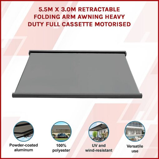 Bariloche Motorised Full Cassette Awning 5.5 x 3m – image 3