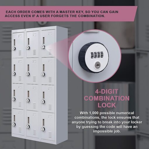 Salvatore Angelotti 12 Door Locker 4 Digit Lock – image 8