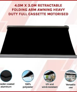Bariloche 4x3m Motorised Full Cassette Awning - Image 3