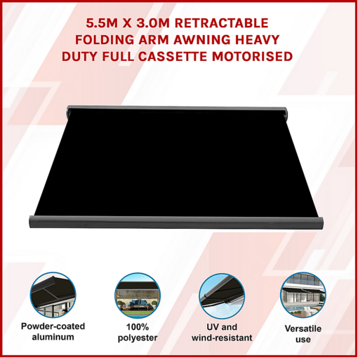 Bariloche Motorised Full Cassette Awning 5.5m – image 3