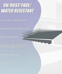 Bariloche Motorised Folding Arm Awning 4 x 3m - Image 11