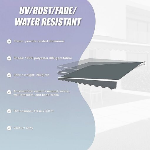Bariloche Motorised Folding Arm Awning 4 x 3m – image 11