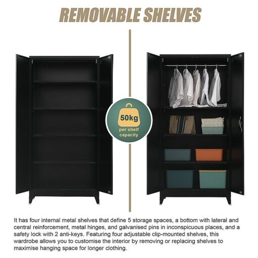 Randy & Travis Steel Cabinet, 5 Storage Spaces – image 5