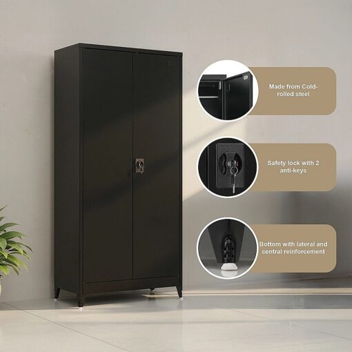 Randy & Travis Steel Cabinet, 5 Storage Spaces – image 8
