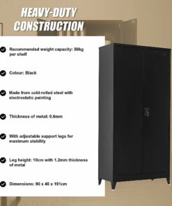 Randy & Travis Steel Cabinet, 5 Storage Spaces - Image 10