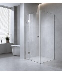 Della Francesca 120x110cm Gold Frameless Shower Screen - Image 1