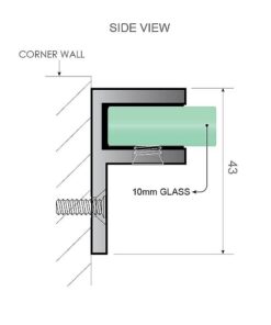 Della Francesca 110cm Gold Corner Shower Screen - Image 6