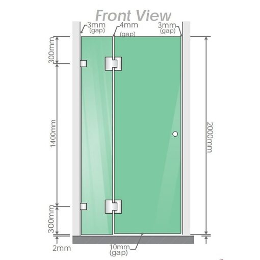 Della Francesca 90x100cm Corner Shower Screen – image 4