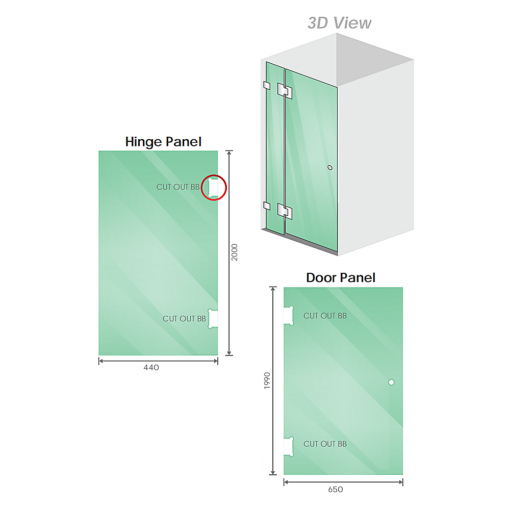 Della Francesca Corner Shower Screen, 10mm Glass – image 4
