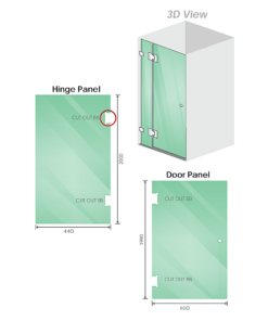 Della Francesca Corner Shower Screen with Nickel Hardware - Image 4