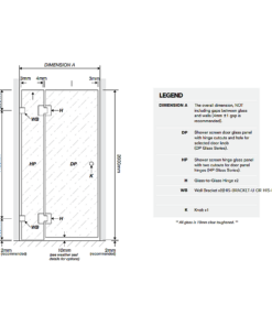 Della Francesca Corner Shower Screen with Nickel Hardware - Image 6