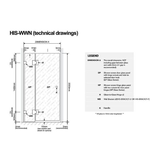 Della Francesca Corner Shower Screen with Gold F-Brackets – image 4